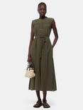 Whistles Ilana Button Down Midi Dress, Khaki