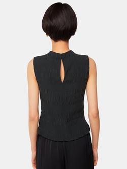 Whistles Plisse Sleeveless Top - view 2, Black