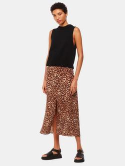 Whistles Marble Spot Print Midi Skirt, Brown/Multi, Brown/Multi