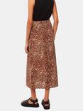 Whistles Marble Spot Print Midi Skirt, Brown/Multi