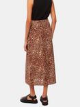 Whistles Marble Spot Print Midi Skirt, Brown/Multi