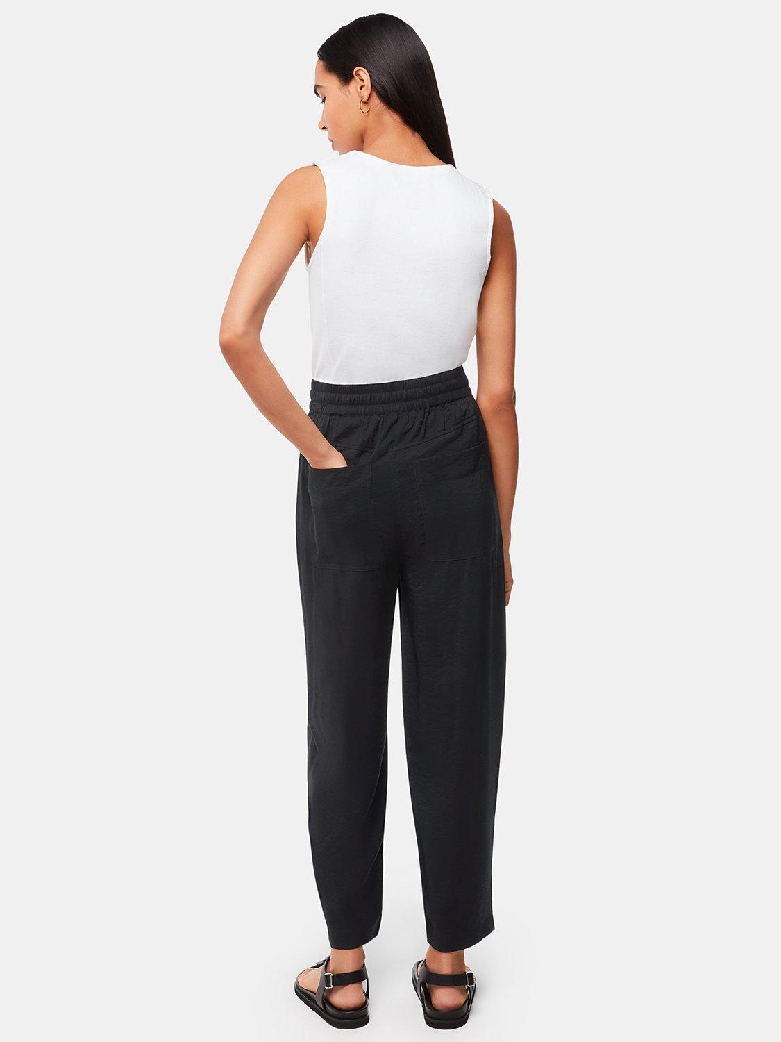 Product image 2 of 6, which shows Whistles Tie Waist Trousers, Black, 6