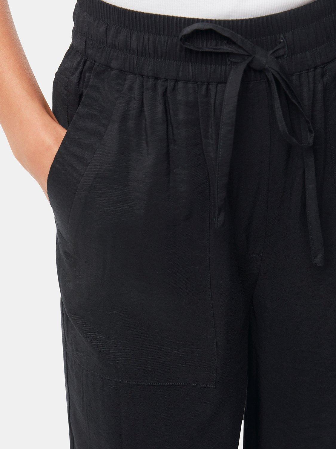 Product image 5 of 6, which shows Whistles Tie Waist Trousers, Black, 6