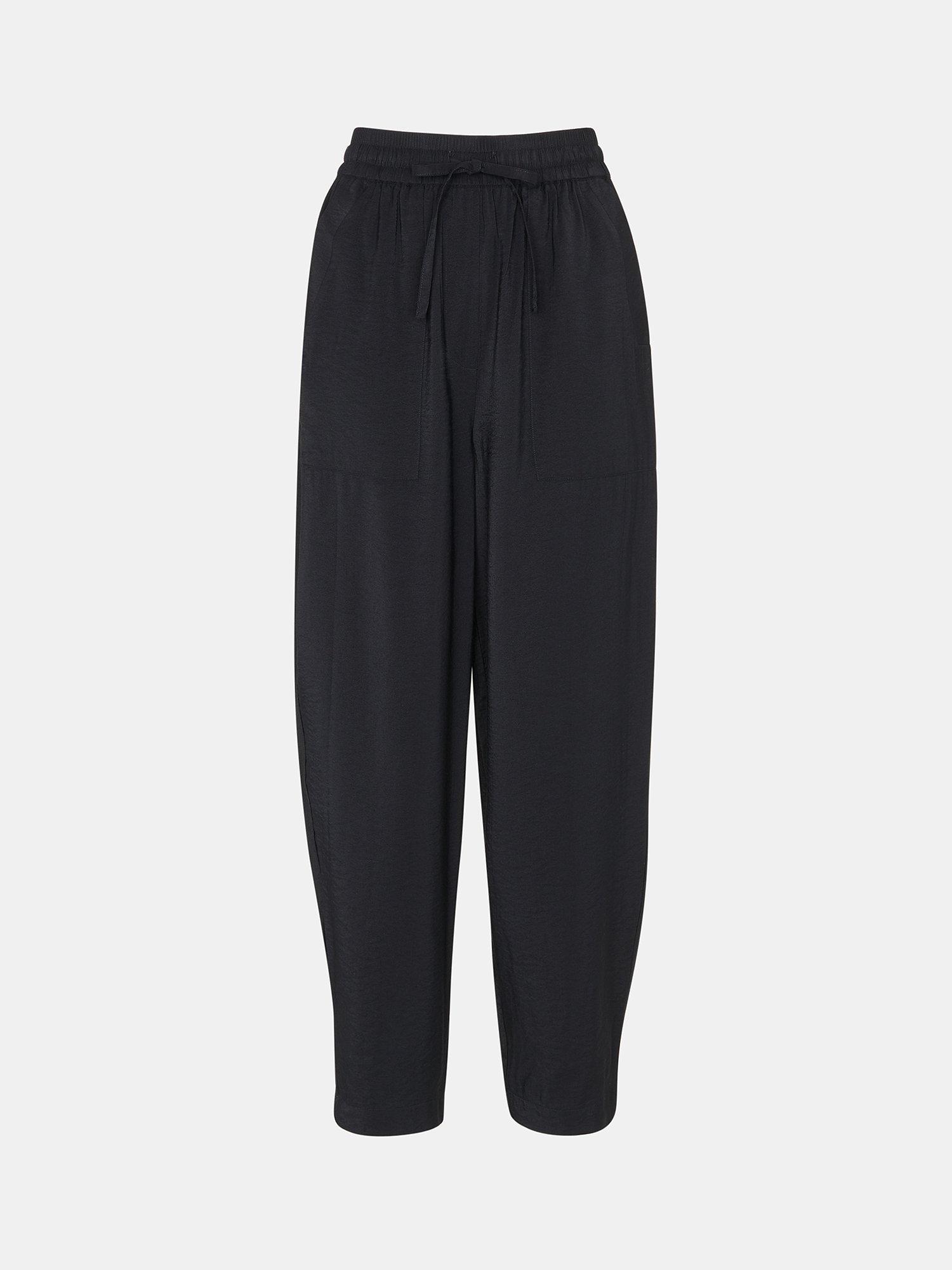 Product image 6 of 6, which shows Whistles Tie Waist Trousers, Black, 6
