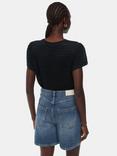 Whistles Cotton Blend Broderie Top, Black