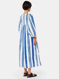 Whistles Gloria Painted Stripe Dress, Blue/White