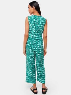 Whistles Petite Linked Smudge Lorna Jumpsuit, Green/Multi - view 2, Green/Multi