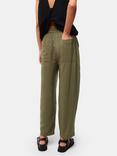 Whistles Carrot Leg Drawstring Waist Trousers, Khaki