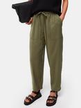 Whistles Carrot Leg Drawstring Waist Trousers, Khaki