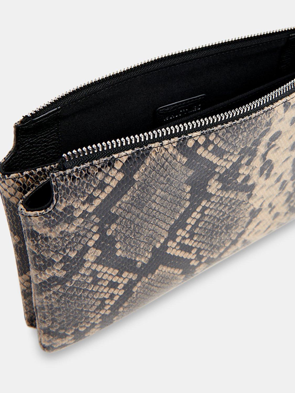 Product image 3 of 5, which shows Whistles Elita Snake Double Leather Clutch, Multi, One Size