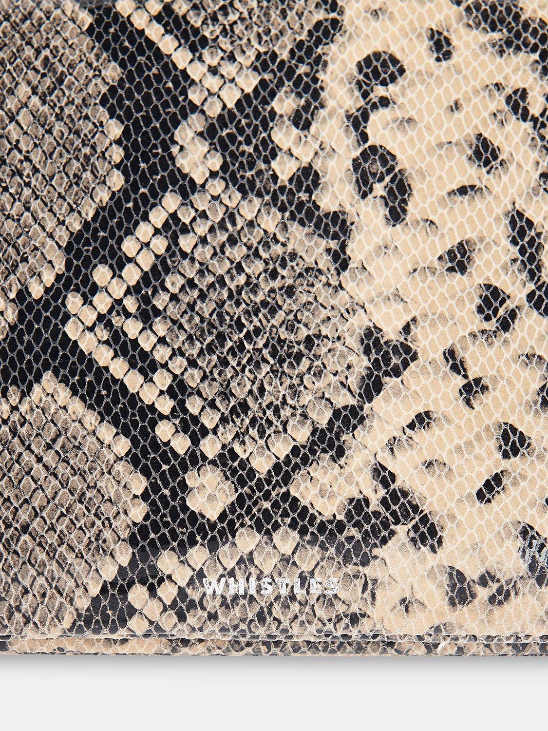 Product image 4 of 5, which shows Whistles Elita Snake Double Leather Clutch, Multi, One Size