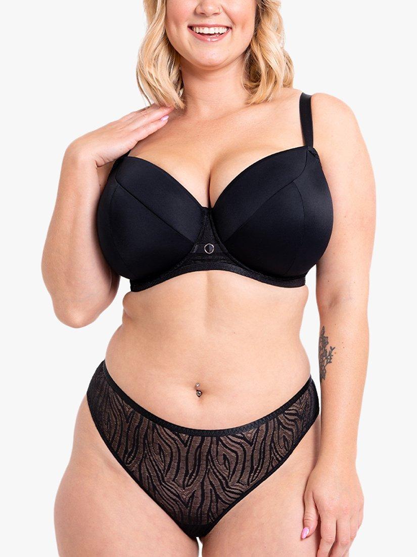 Product image 4 of 5, which shows Curvy Kate Lace Daze Padded T-Shirt Bra, Black, 30D