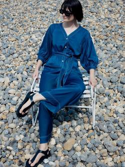 Whistles Simmi Leather Toe Post Sandals, Black, Black