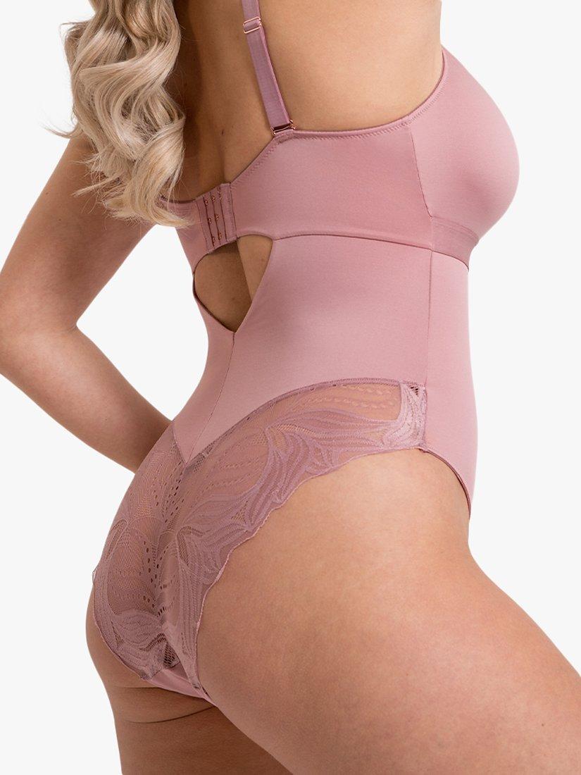 Product image 4 of 6, which shows Curvy Kate Indulgence Stretch Lace Body, Dusty Rose, S
