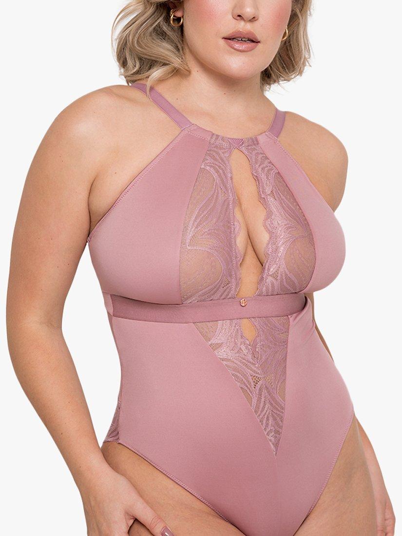 Product image 5 of 6, which shows Curvy Kate Indulgence Stretch Lace Body, Dusty Rose, S