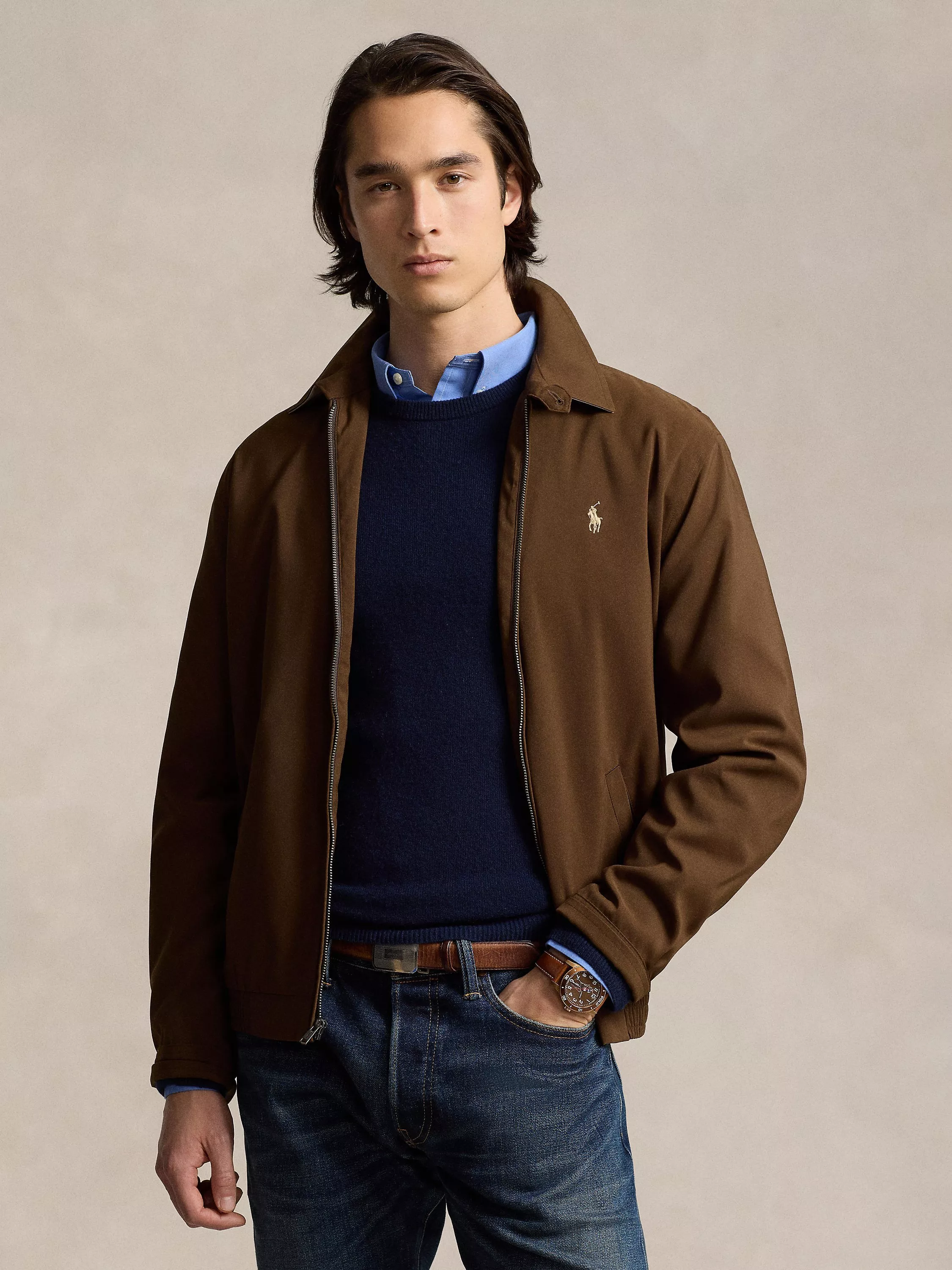 Polo jacket brown on sale