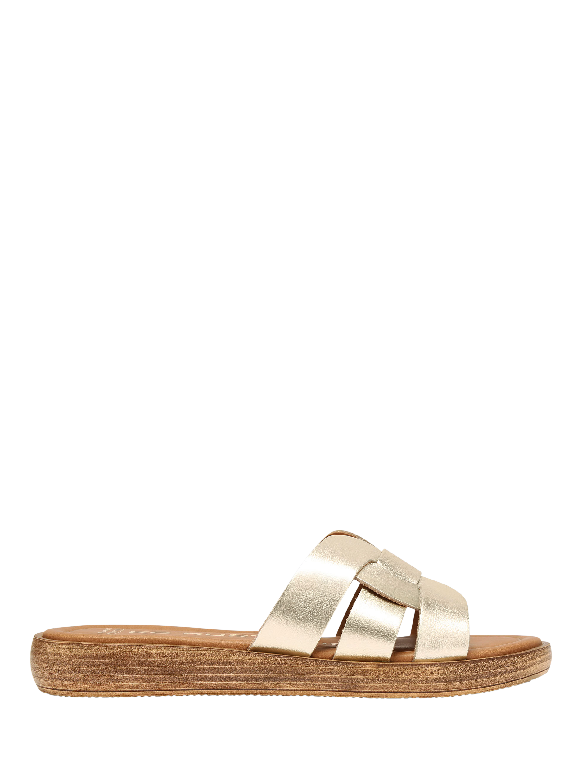 KG Kurt Geiger Robin Leather Slider Sandals, Gold