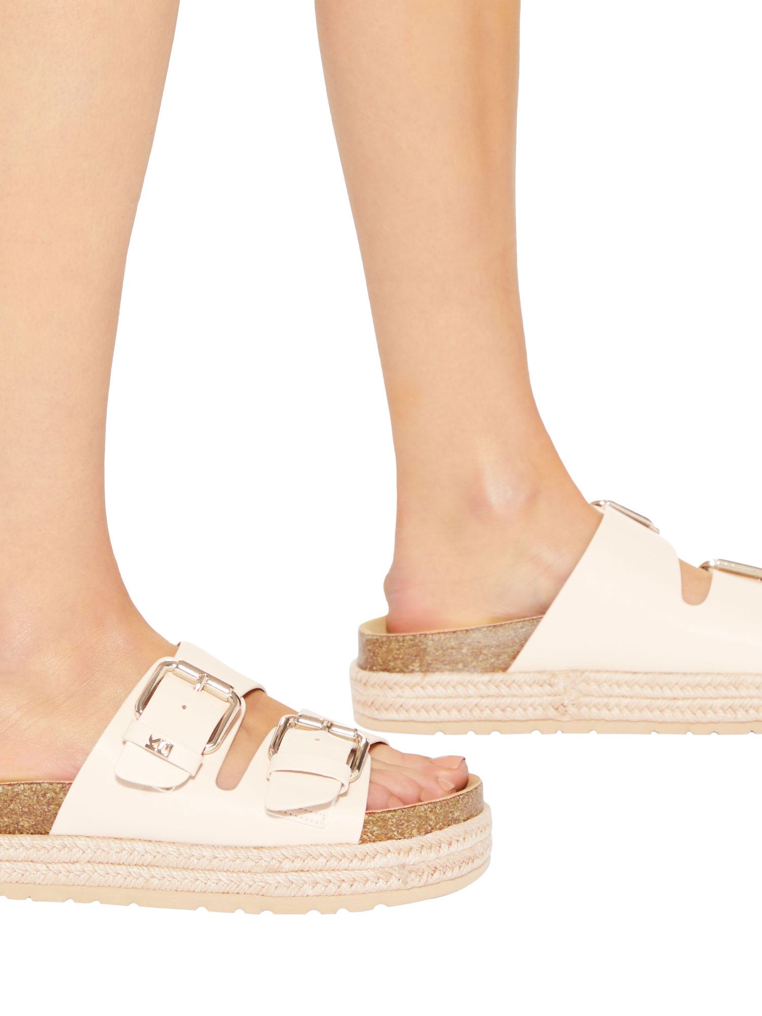 Product image 2 of 4, which shows KG Kurt Geiger Raquel Footbed Sandals, Putty, 3