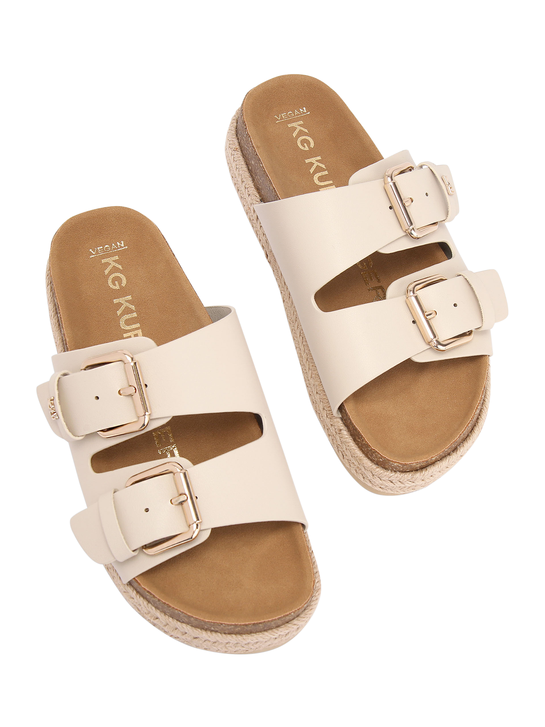Product image 3 of 4, which shows KG Kurt Geiger Raquel Footbed Sandals, Putty, 3