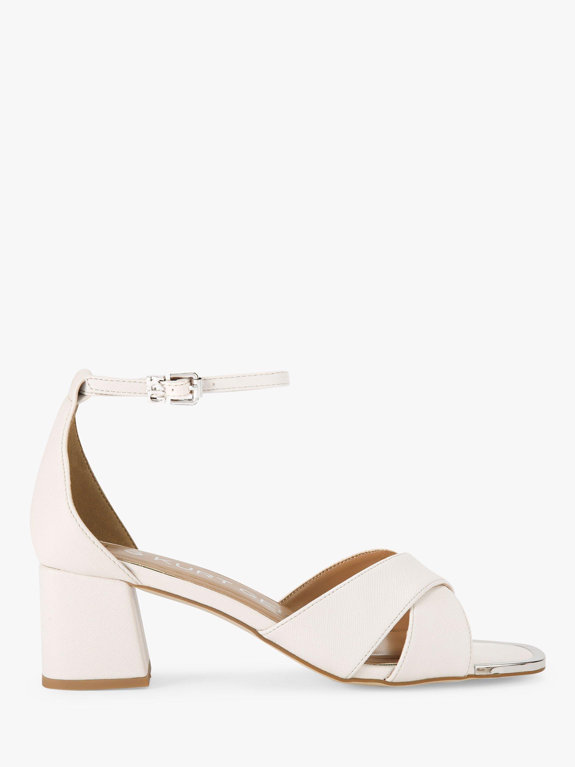 KG Kurt Geiger Freya Block Heel Sandals, Natural Putty