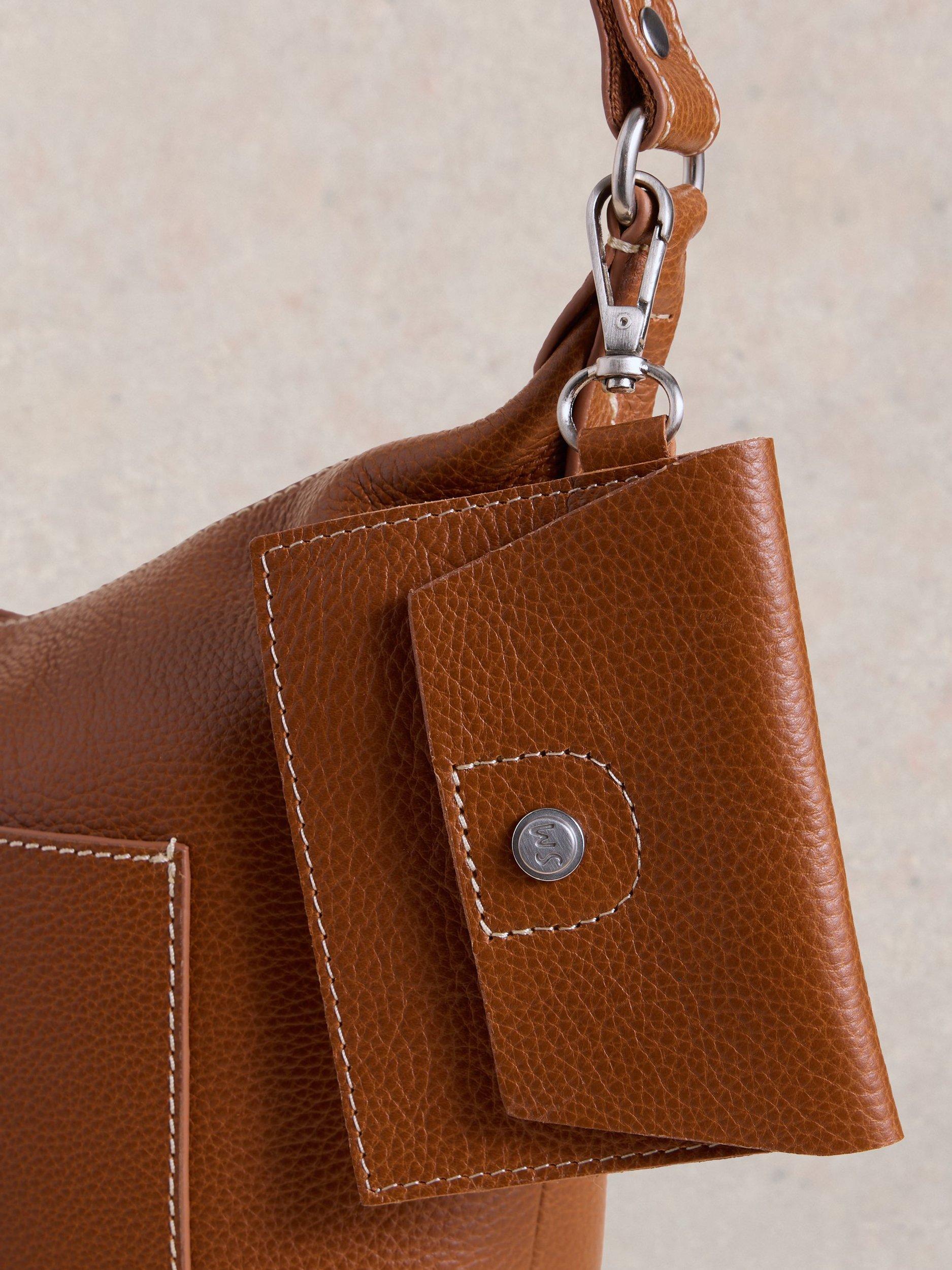 Product image 5 of 6, which shows White Stuff Fern Leather Cross Body Bag, Mid Tan, One Size