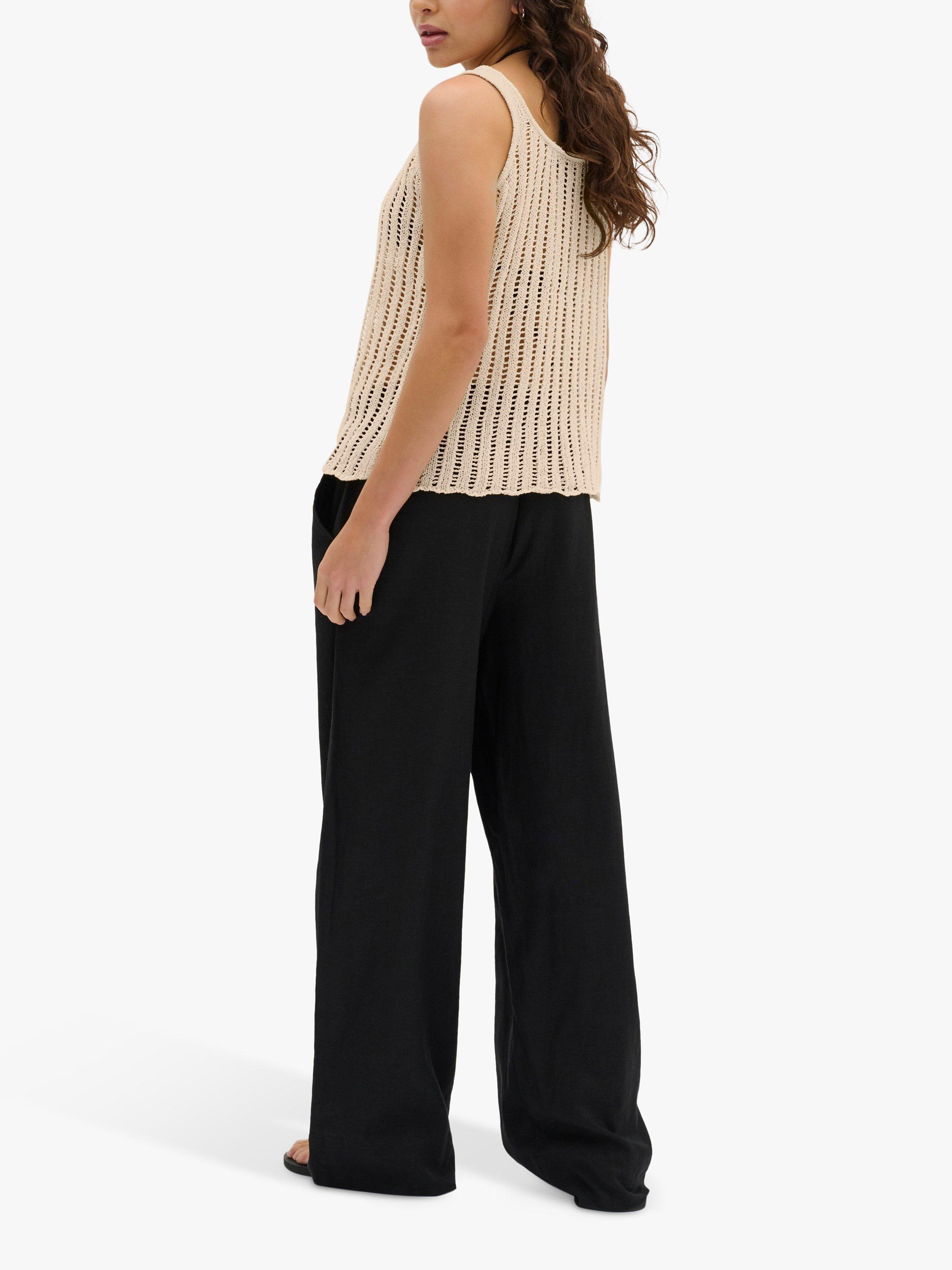 Product image 2 of 5, which shows MY ESSENTIAL WARDROBE Diva Knitted Scoop Neck Tank Top, Birch, XS
