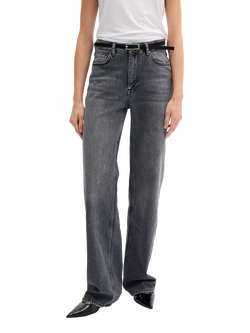 MY ESSENTIAL WARDROBE Louis High Waisted Wide Leg Jeans, Dark Grey Retro