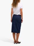 MY ESSENTIAL WARDROBE Dekota Denim High-Waisted Midi Skirt, Dark Blue