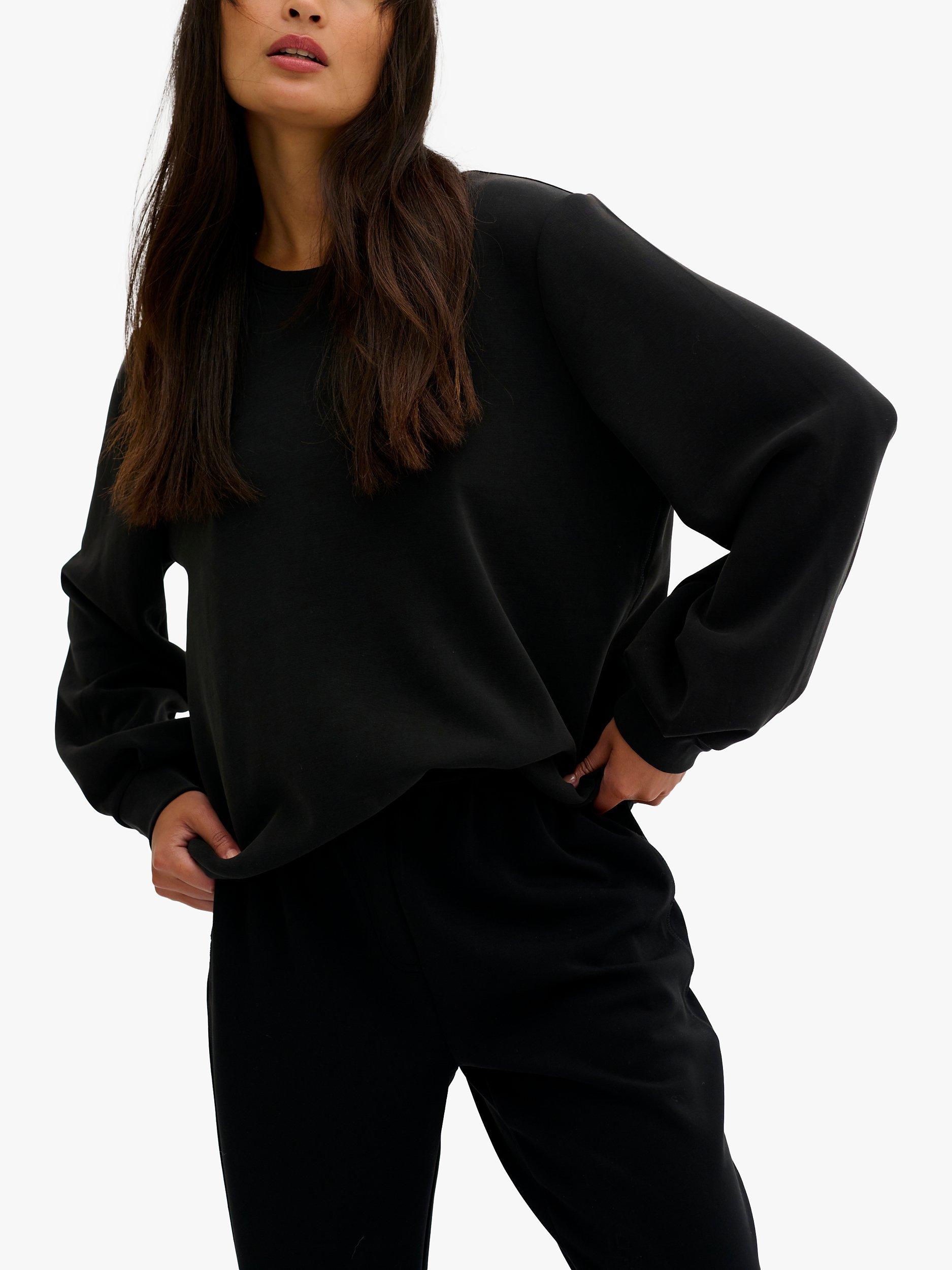 Product image 1 of 2, which shows MY ESSENTIAL WARDROBE Casual Fit Sweatshirt, Black, XS