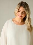 Live Unlimited Curve Textured Overlay Top, White