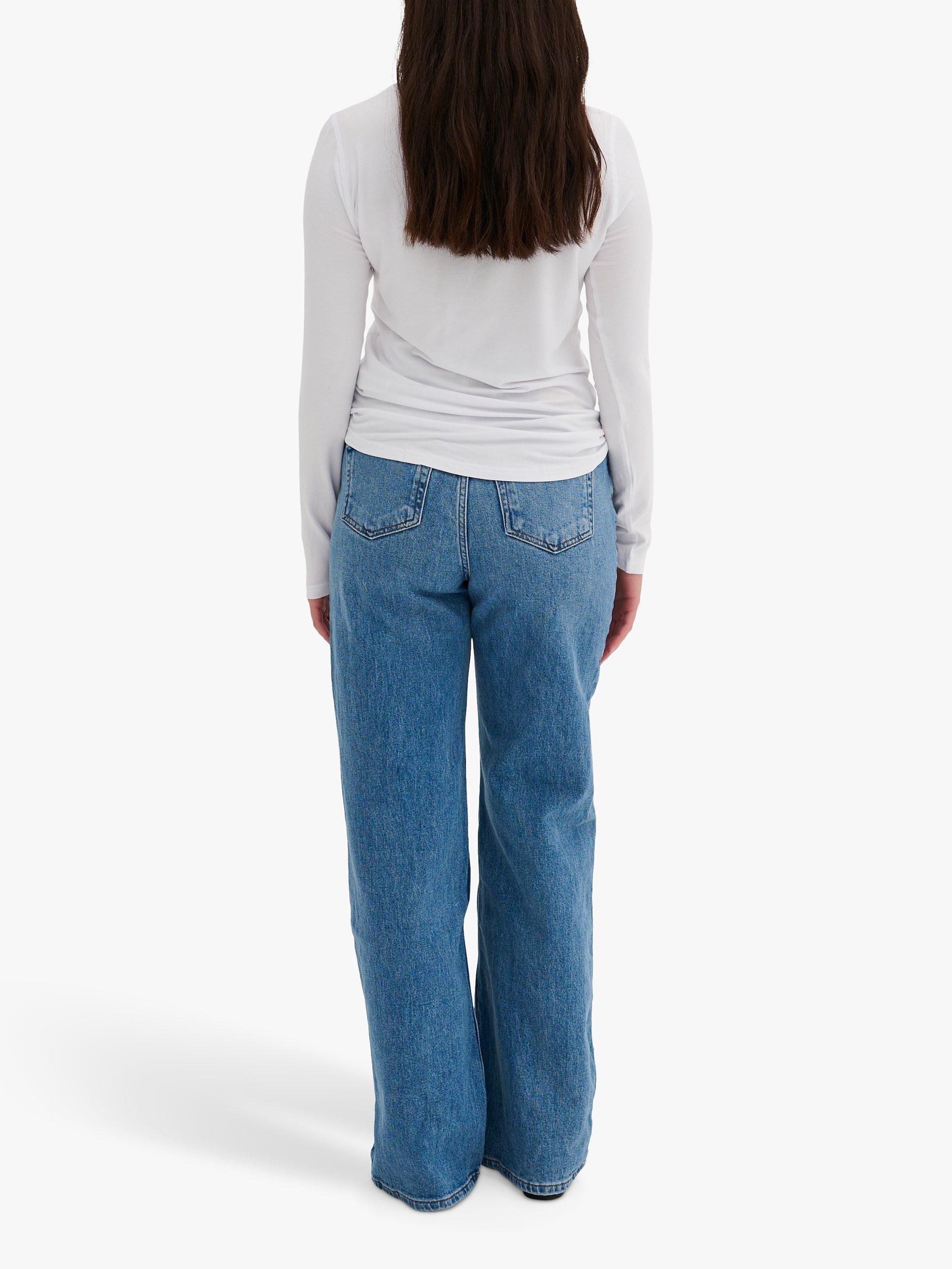 Product image 2 of 5, which shows MY ESSENTIAL WARDROBE Long Sleeve Top, Bright White, XS