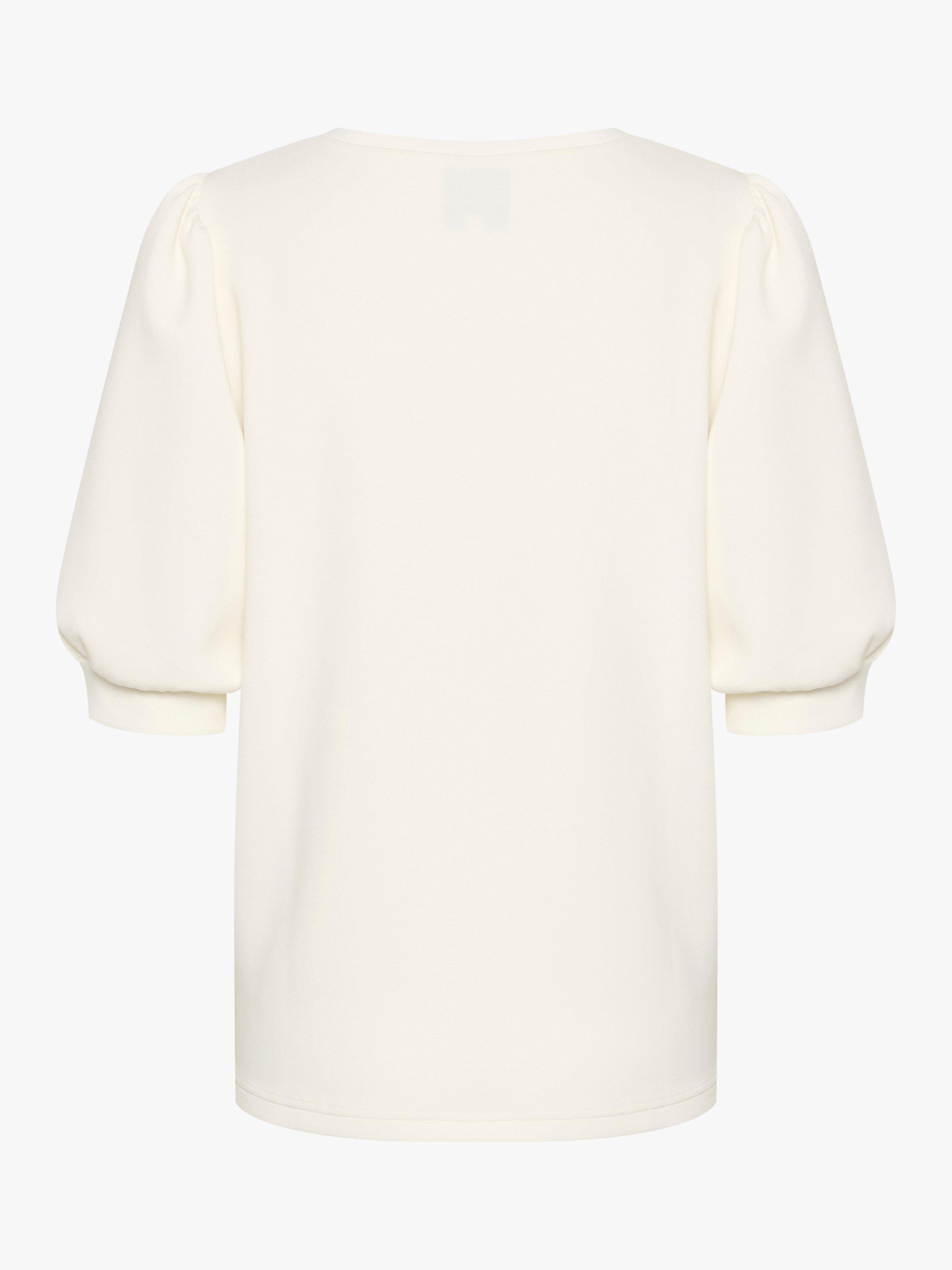 Product image 5 of 5, which shows MY ESSENTIAL WARDROBE El Puff Sleeve Round Neck Blouse, Snow White, S