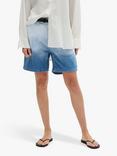 MY ESSENTIAL WARDROBE Malo Wide Leg High Waist Denim Shorts, Blue Dip Dye