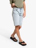 MY ESSENTIAL WARDROBE Stella High Waist Long Denim Shorts, Light Blue Wash