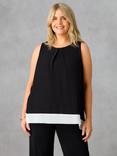 Live Unlimited Curve Colourblock Overlay Vest, Black/White