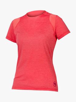 Endura Women's SingleTrack Short Sleeve Jersey, Punch Pink