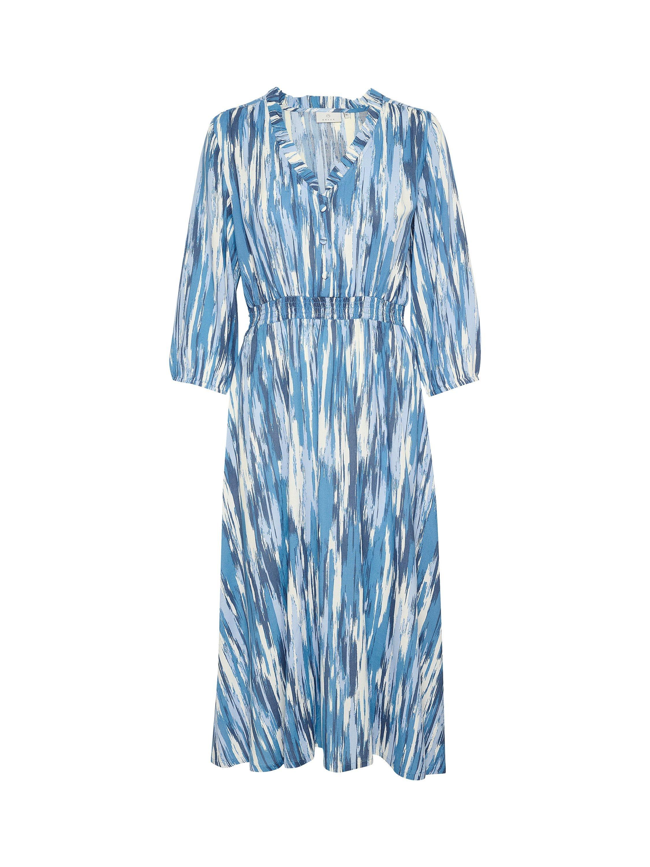 KAFFE Ariana Abstract Print Midi Dress, Blue, 8