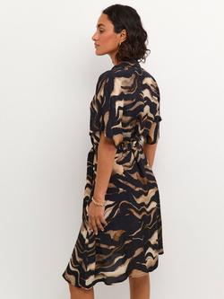 KAFFE Laila Tiger Print Shirt Dress, Black/Brown - view 2, Black/Brown Tiger