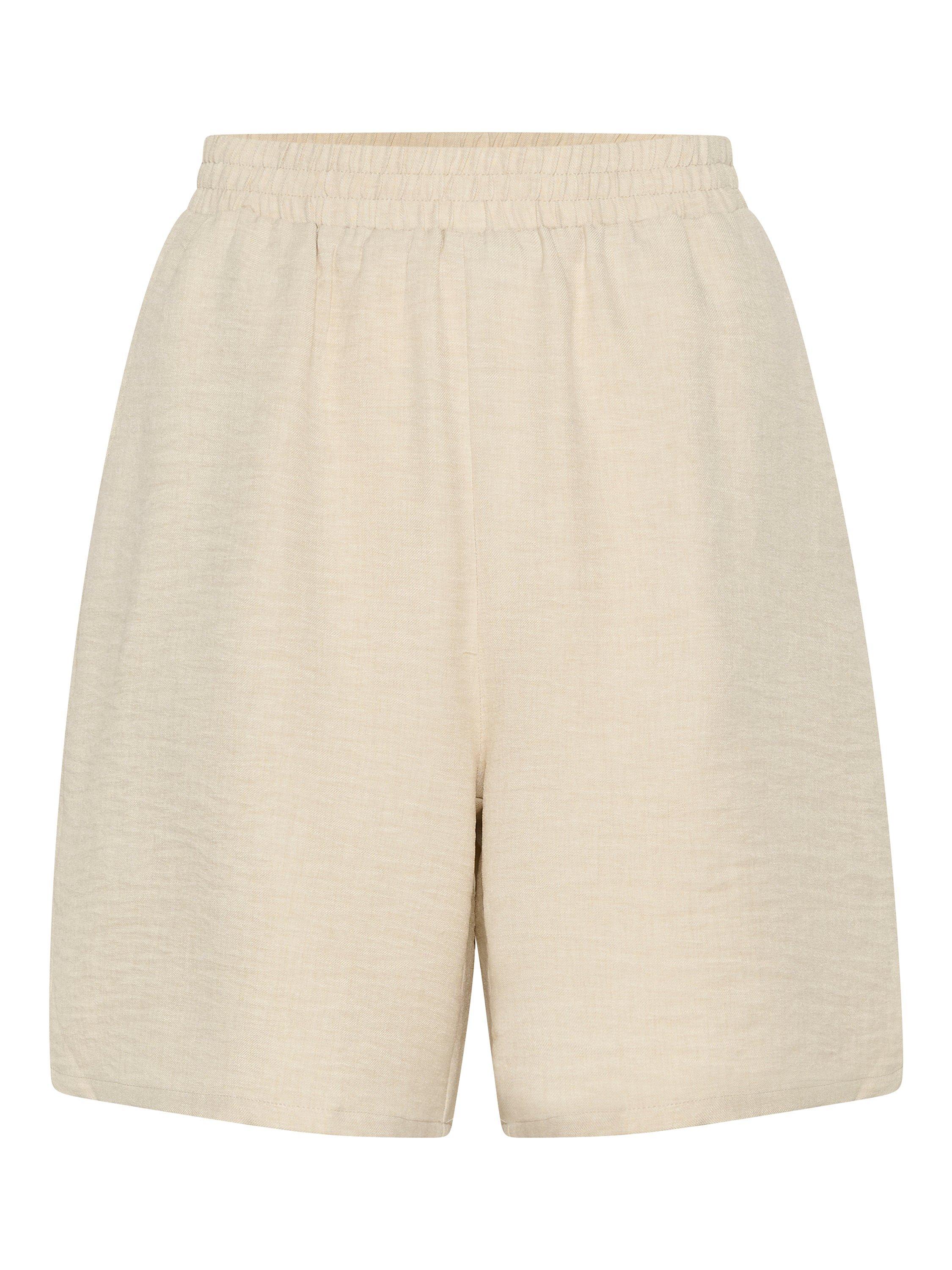 KAFFE Elise Elastic Waist Wide Leg Shorts, Turtledove, 10
