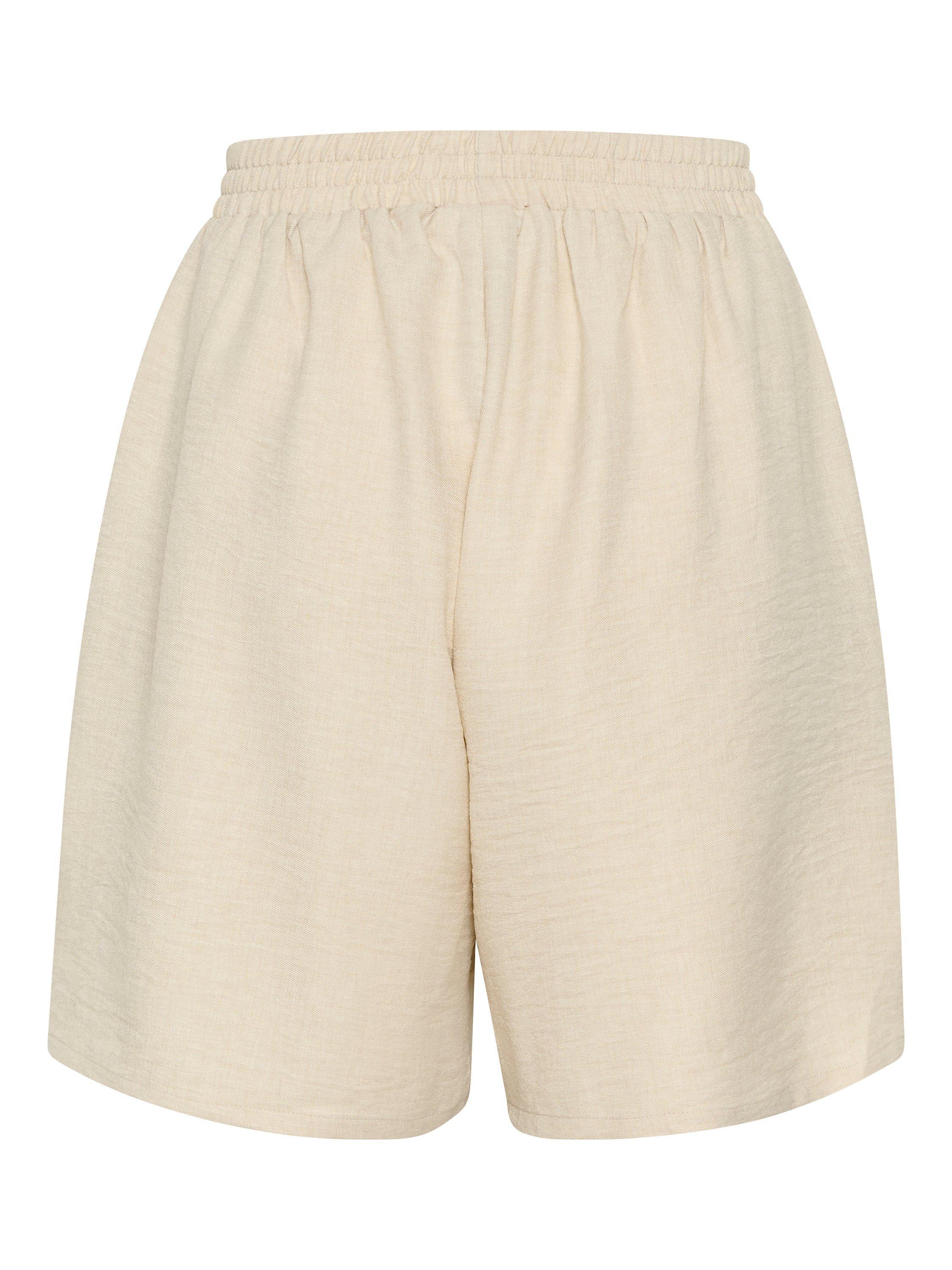 KAFFE Elise Elastic Waist Wide Leg Shorts, Turtledove, 10