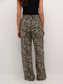 KAFFE Milia Zebra Print Trousers, Chinchilla/Black - view 2, Chinchilla/Black