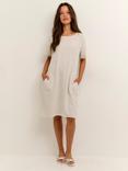 KAFFE Liny Linen Blend T-Shirt Dress, Light Sand