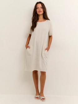 KAFFE Liny Linen Blend T-Shirt Dress, Light Sand, Light Sand Linen