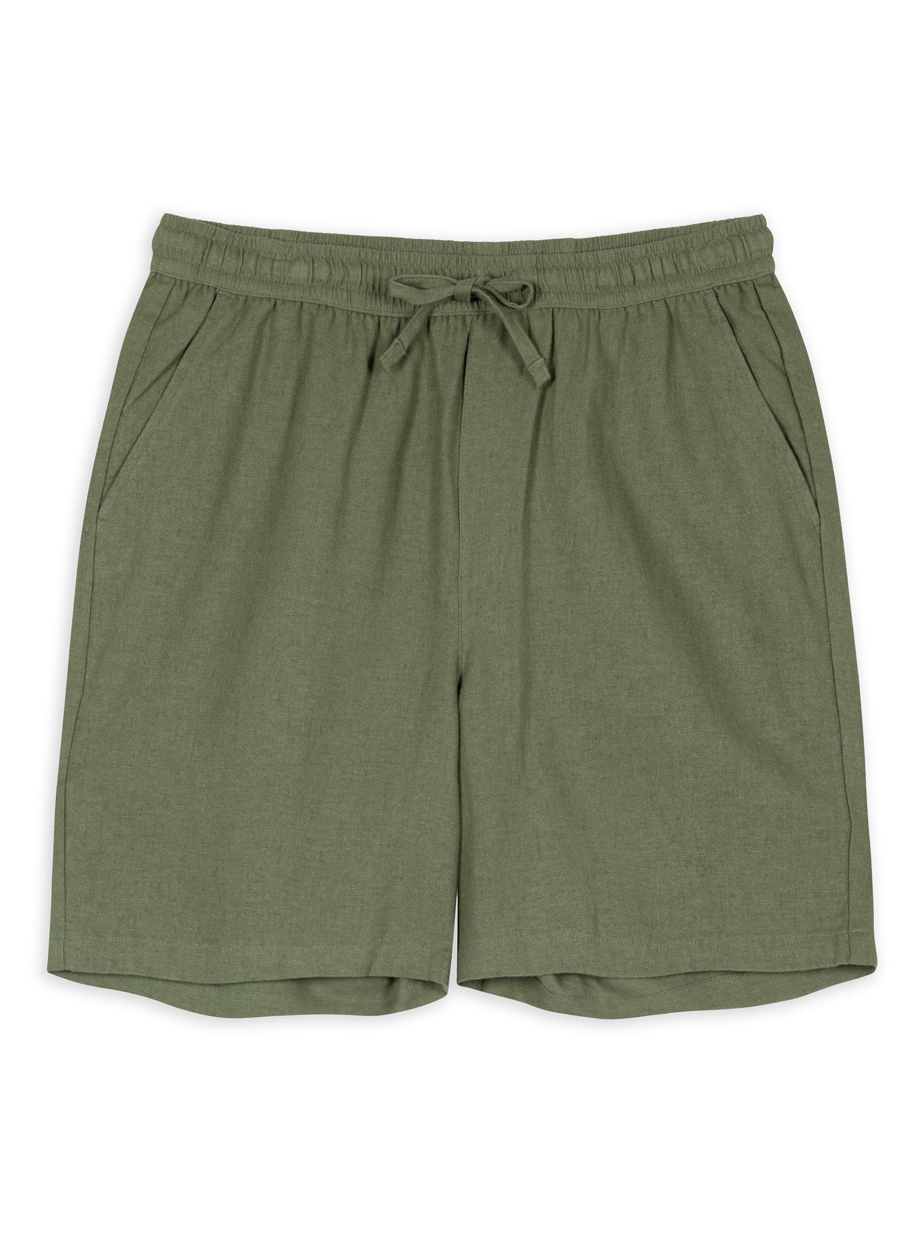 Chelsea Peers Linen Blend Shorts, Khaki