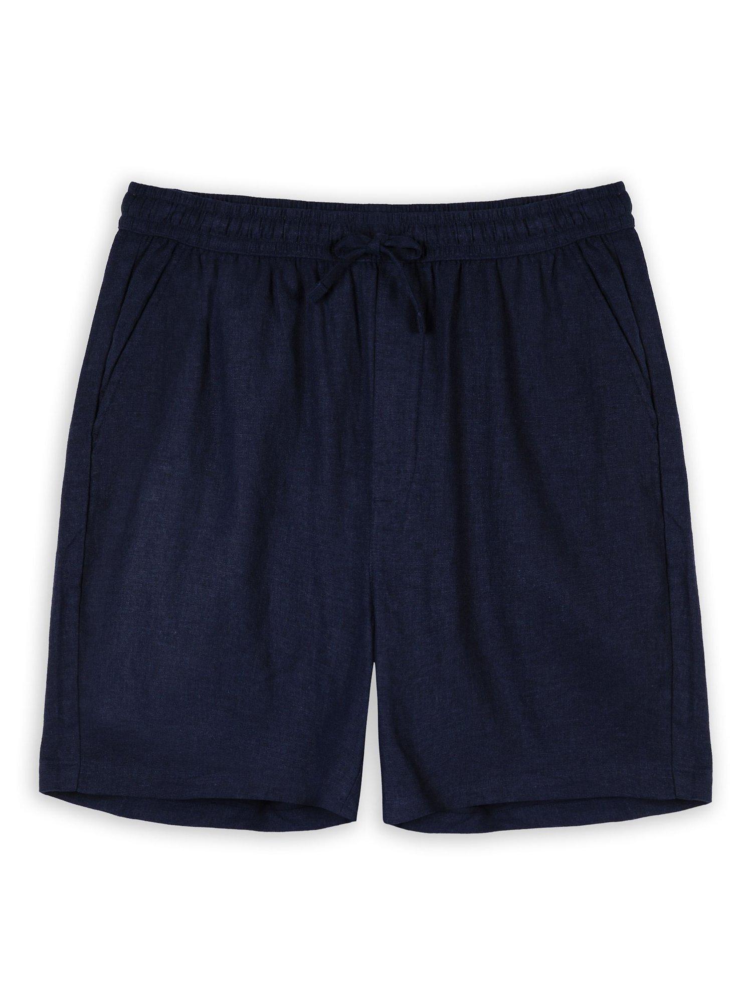 Chelsea Peers Linen Blend Shorts, Navy