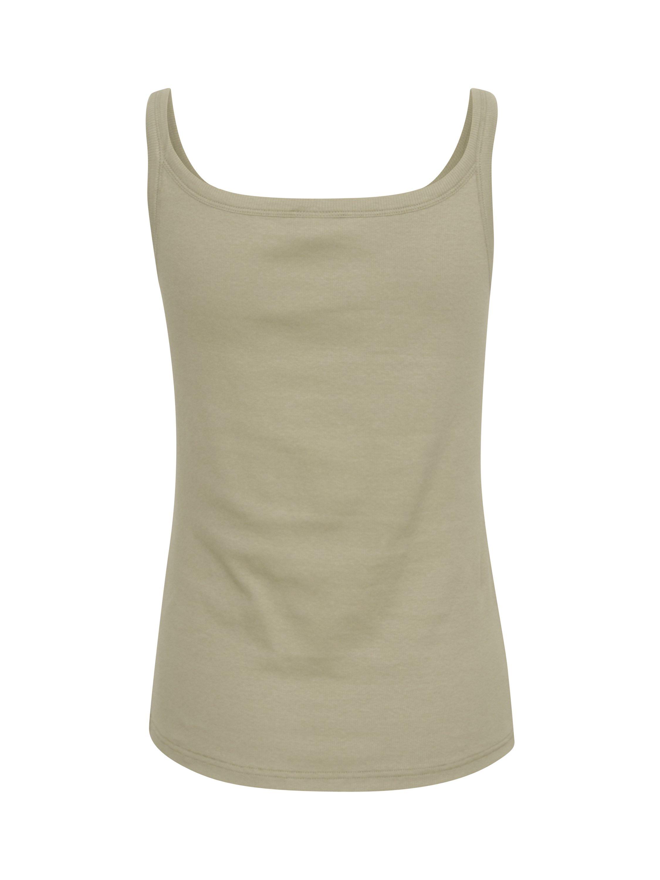 Product image 5 of 5, which shows KAFFE Carna Scoop Neck Tank Top, Vetiver, XS