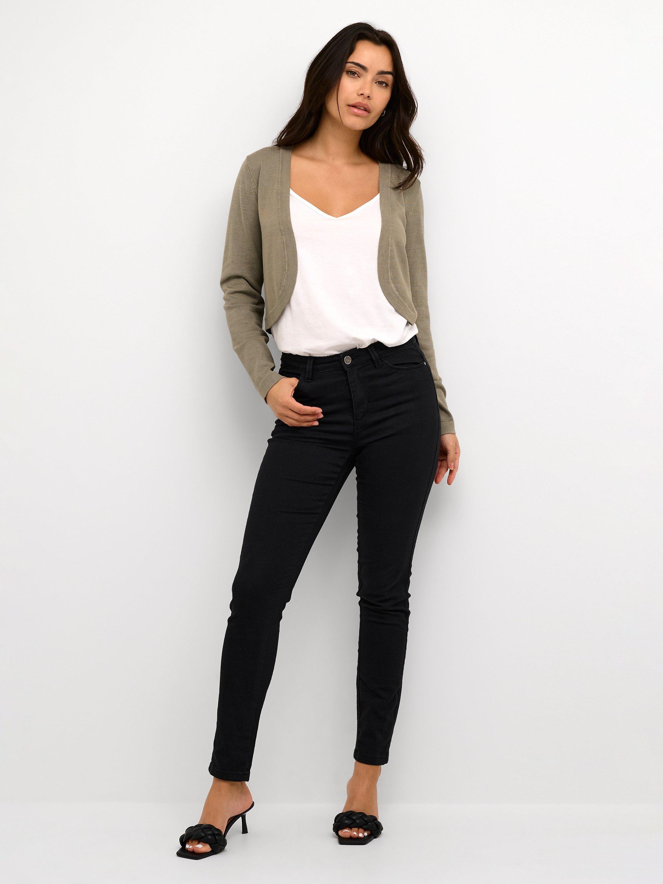 Product image 3 of 4, which shows KAFFE Astrid Long Sleeve Bolero, Vetiver, XL