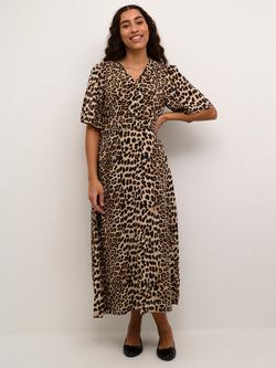 KAFFE Arina Animal Print Maxi Dress, Brown, Classic Leopard
