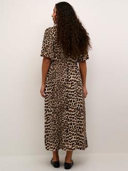 KAFFE Arina Animal Print Maxi Dress, Brown - view 2, Classic Leopard