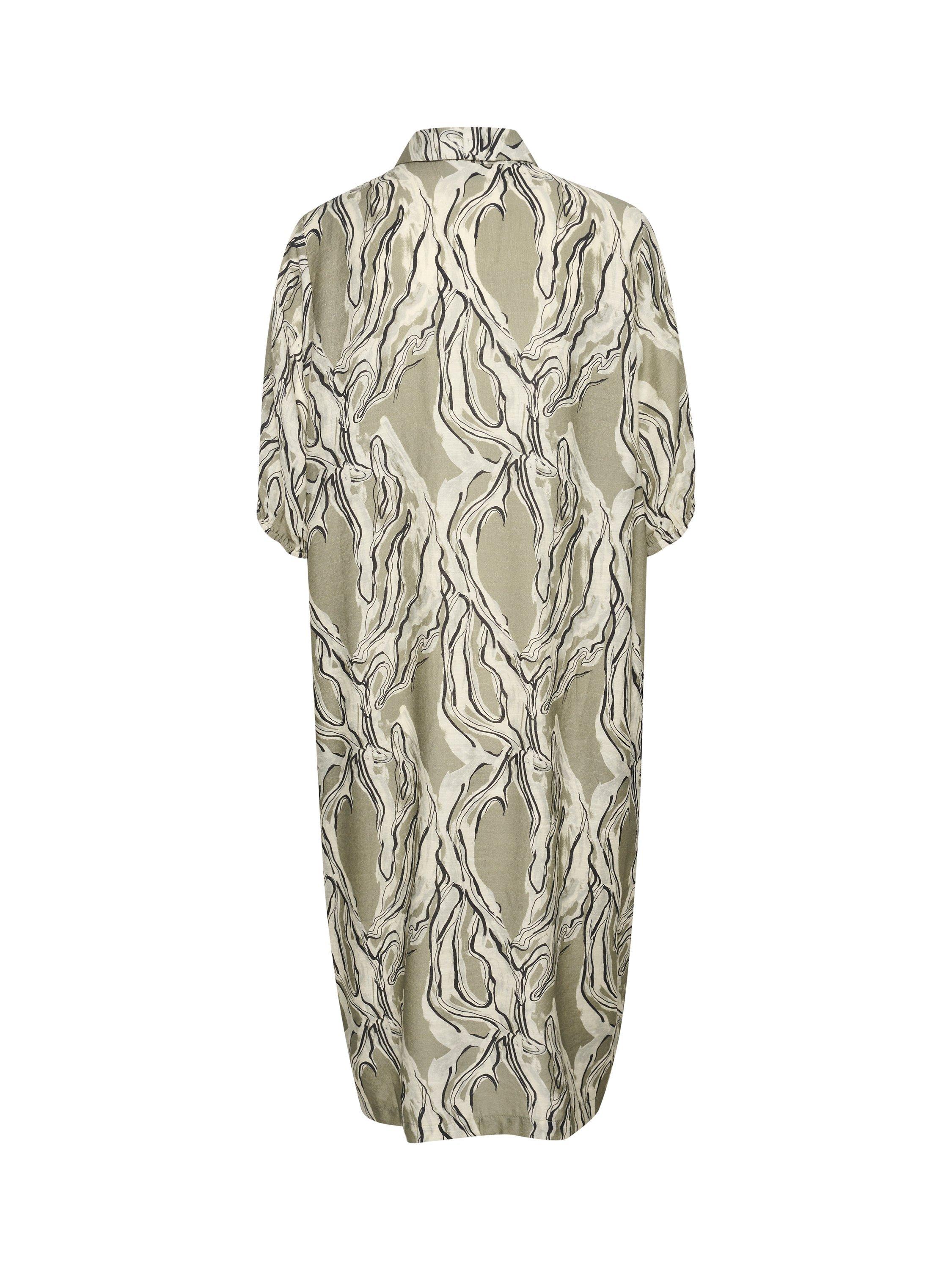 Product image 6 of 6, which shows KAFFE Elino Knee Length Shirt Dress, Vetiver Marble, 8